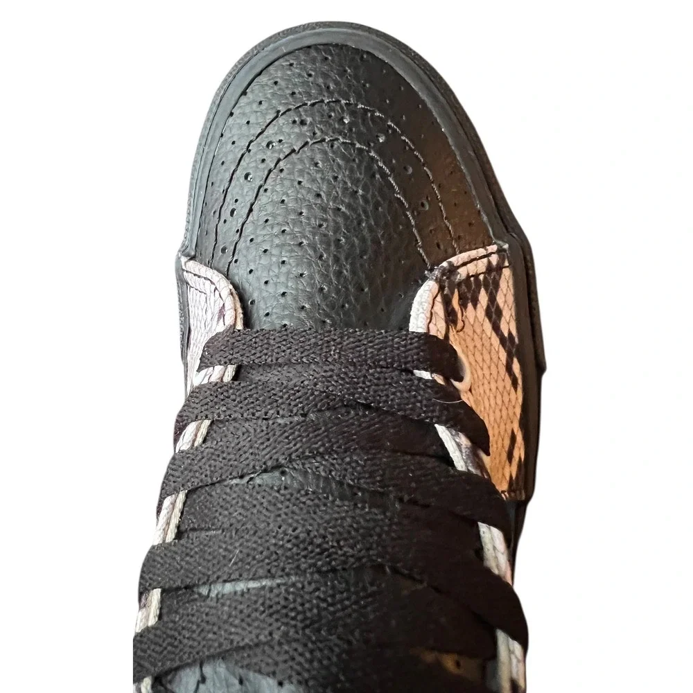 Vans Sk8 Hi High Top Snake Print Blue Black Leather Sneakers Mens 6.5 Womens 8‎